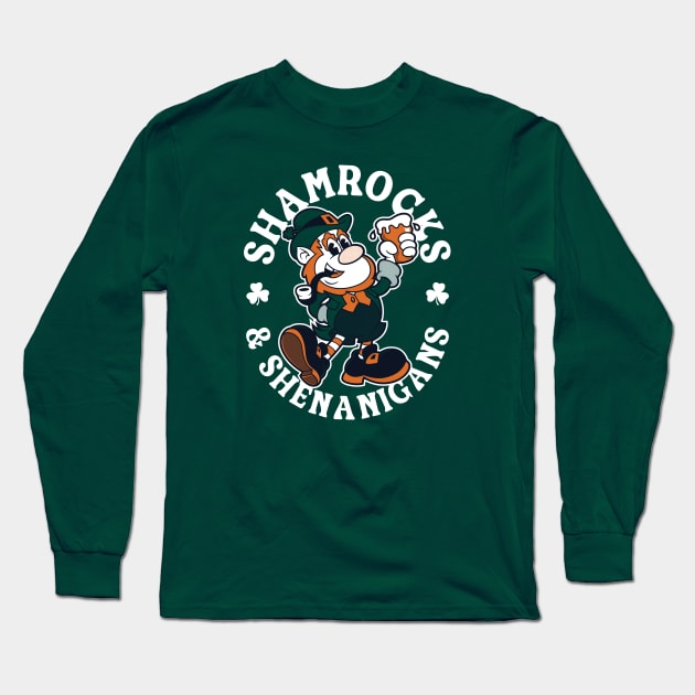 Shamrocks & Shenanigans - Irish Leprechaun - St Paddy's Day Long Sleeve T-Shirt by Nemons